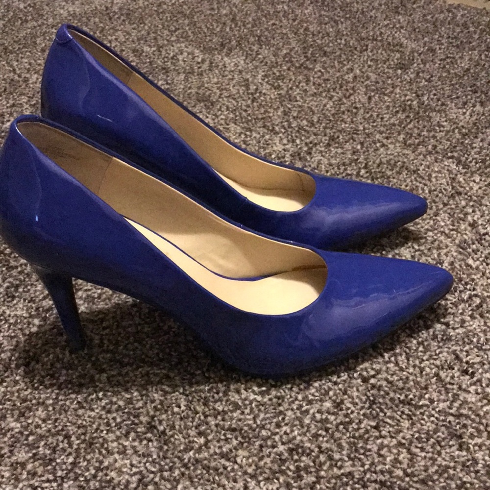 Nine West Royal Blue Patent Heels